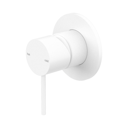 NERO MECCA SHOWER MIXER 80MM PLATE MATTE WHITE