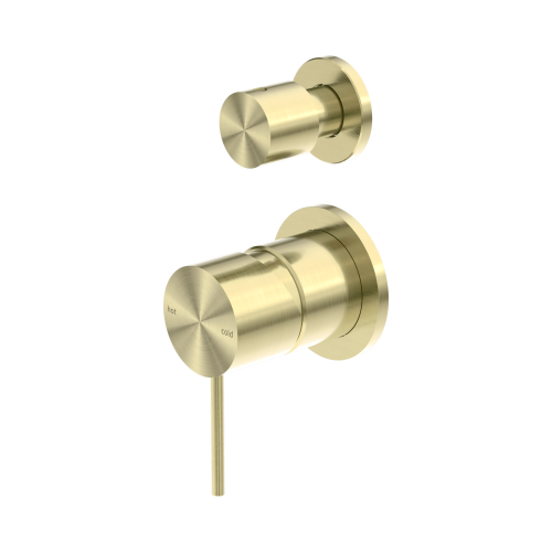 NERO MECCA SHOWER MIXER WITH DIVERTOR SEPARATE BACK PLATE BRUSHED GOLD