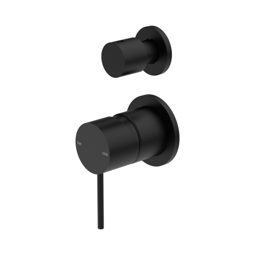 NERO MECCA SHOWER MIXER WITH DIVERTOR SEPARATE BACK PLATE MATTE BLACK