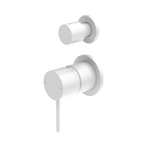 NERO MECCA SHOWER MIXER WITH DIVERTOR SEPARATE BACK PLATE MATTE WHITE