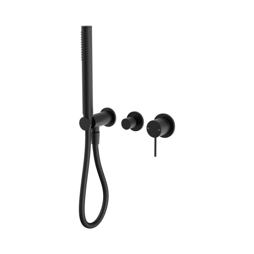 NERO MECCA SHOWER MIXER DIVERTOR SYSTEM SEPARATE BACK PLATE MATTE BLACK