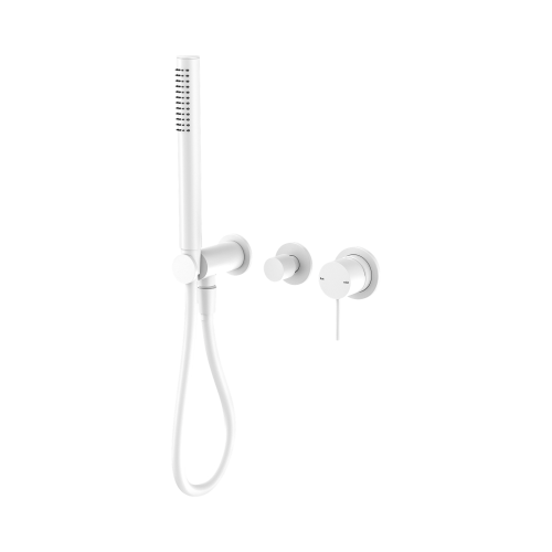 NERO MECCA SHOWER MIXER DIVERTOR SYSTEM SEPARATE BACK PLATE MATTE WHITE