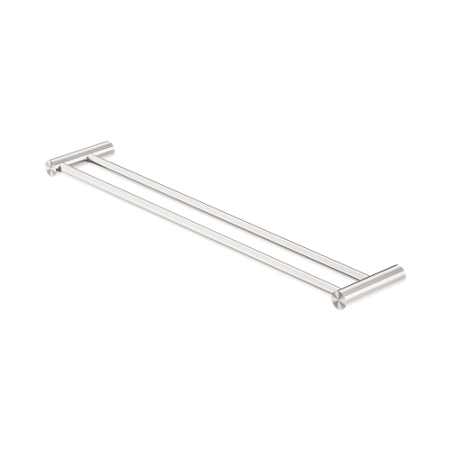 NERO NEW MECCA DOUBLE TOWEL RAIL 600MM BRUSHED NICKEL