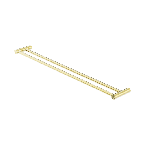 NERO NEW MECCA DOUBLE TOWEL RAIL 800MM BRUSHED GOLD