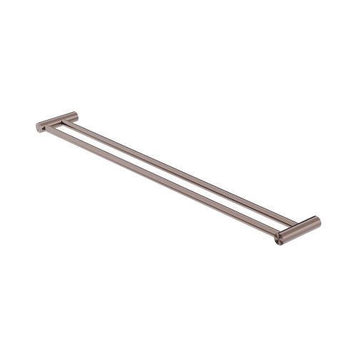 NERO NEW MECCA DOUBLE TOWEL RAIL 800MM BRUSHED BRONZE