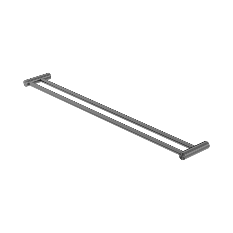 NERO NEW MECCA DOUBLE TOWEL RAIL 800MM GUN METAL NERO NEW MECCA DOUBLE TOWEL RAIL 800MM GUN METAL