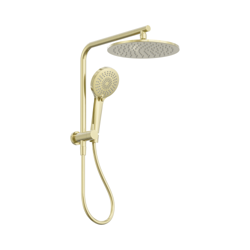 NERO MECCA 2 IN 1 TWIN SHOWER BRUSHED GOLD