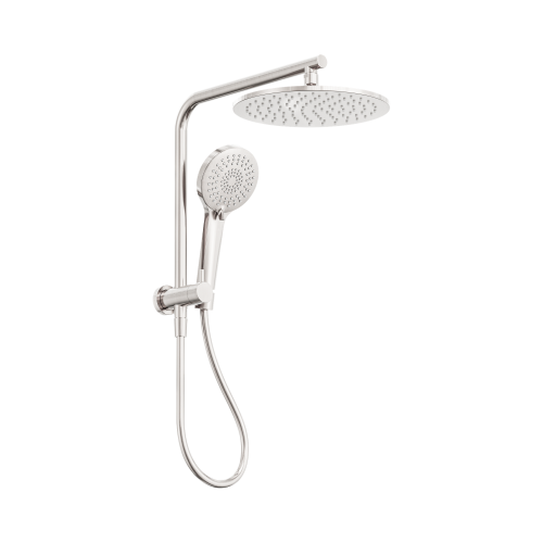 NERO MECCA 2 IN 1 TWIN SHOWER BRUSHED NICKEL