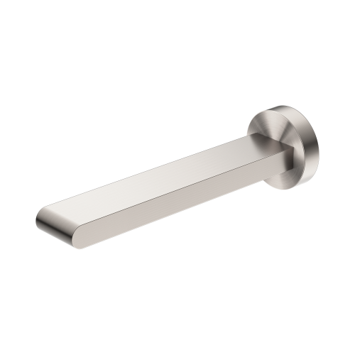 NERO BIANCA FIXED BATH SPOUT ONLY 200MM BRUSHED NICKEL