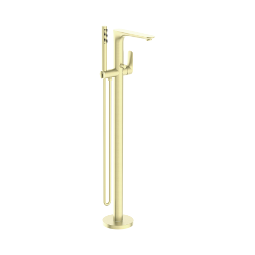 NERO BIANCA FREESTANDING BATH MIXER WITH HAND SHOWER BRUSHED GOLD