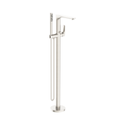 NERO BIANCA FREESTANDING BATH MIXER WITH HAND SHOWER BRUSHED NICKEL