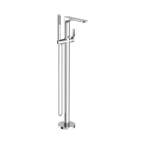 NERO BIANCA FREESTANDING BATH MIXER WITH HAND SHOWER CHROME