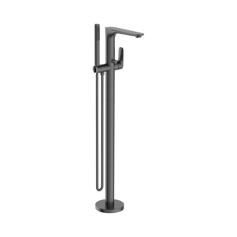 NERO BIANCA FREESTANDING BATH MIXER WITH HAND SHOWER GUN METAL NERO BIANCA FREESTANDING BATH MIXER WITH HAND SHOWER GUN METAL