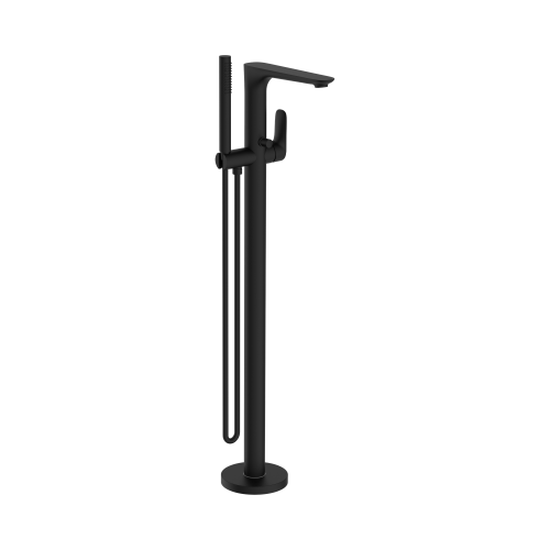 NERO BIANCA FREESTANDING BATH MIXER WITH HAND SHOWER MATTE BLACK