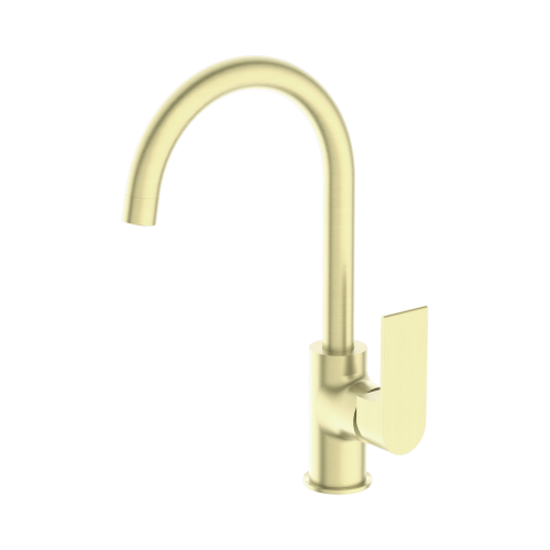 NERO BIANCA KITCHEN MIXER GOOSENECK SPOUT BRUSHED GOLD