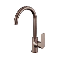 NERO BIANCA KITCHEN MIXER GOOSENECK SPOUT BRUSHED BRONZE