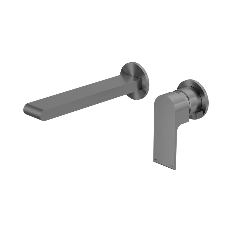 NERO BIANCA WALL BASIN/BATH MIXER SEPARATE BACK PLATE 187MM GUN METAL NERO BIANCA WALL BASIN/BATH MIXER SEPARATE BACK PLATE 187MM GUN METAL