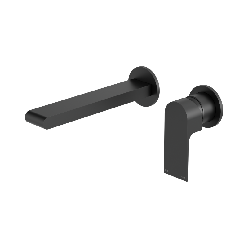 NERO BIANCA WALL BASIN/BATH MIXER SEPARATE BACK PLATE 187MM MATTE BLACK NERO BIANCA WALL BASIN/BATH MIXER SEPARATE BACK PLATE 187MM MATTE BLACK