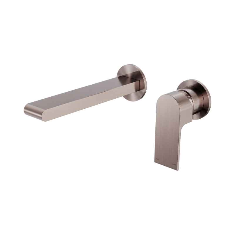 NERO BIANCA WALL BASIN/BATH MIXER SEPARATE BACK PLATE 187MM BRUSHED BRONZE NERO BIANCA WALL BASIN/BATH MIXER SEPARATE BACK PLATE 187MM BRUSHED BRONZE