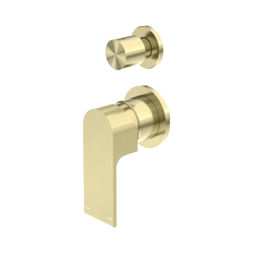NERO BIANCA SHOWER MIXER WITH DIVERTOR SEPARATE BACK PLATE BRUSHED GOLD