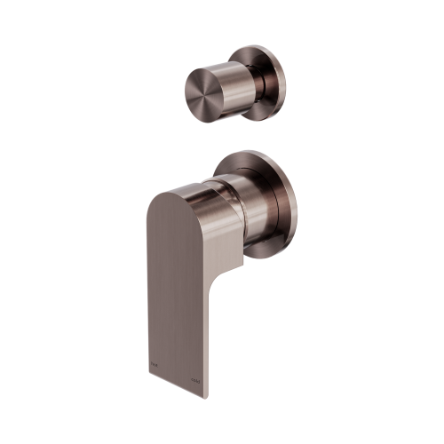 NERO BIANCA SHOWER MIXER WITH DIVERTOR SEPARATE BACK PLATE BRUSHED BRONZE