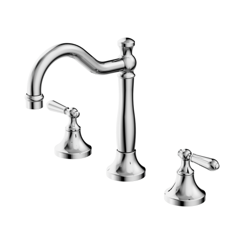 NERO YORK BASIN SET WITH METAL LEVER CHROME