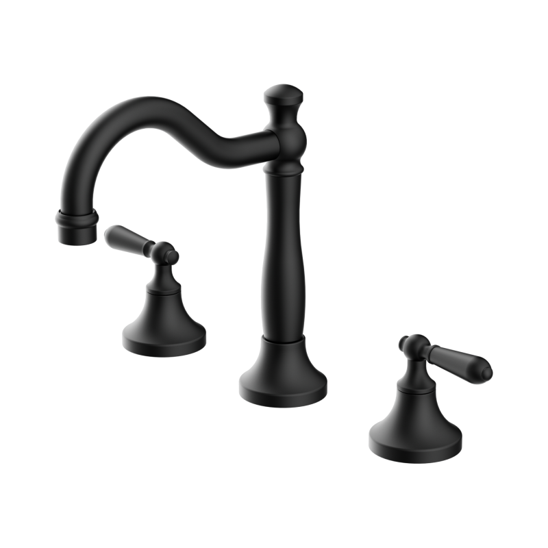 NERO YORK BASIN SET WITH METAL LEVER MATTE BLACK NERO YORK BASIN SET WITH METAL LEVER MATTE BLACK