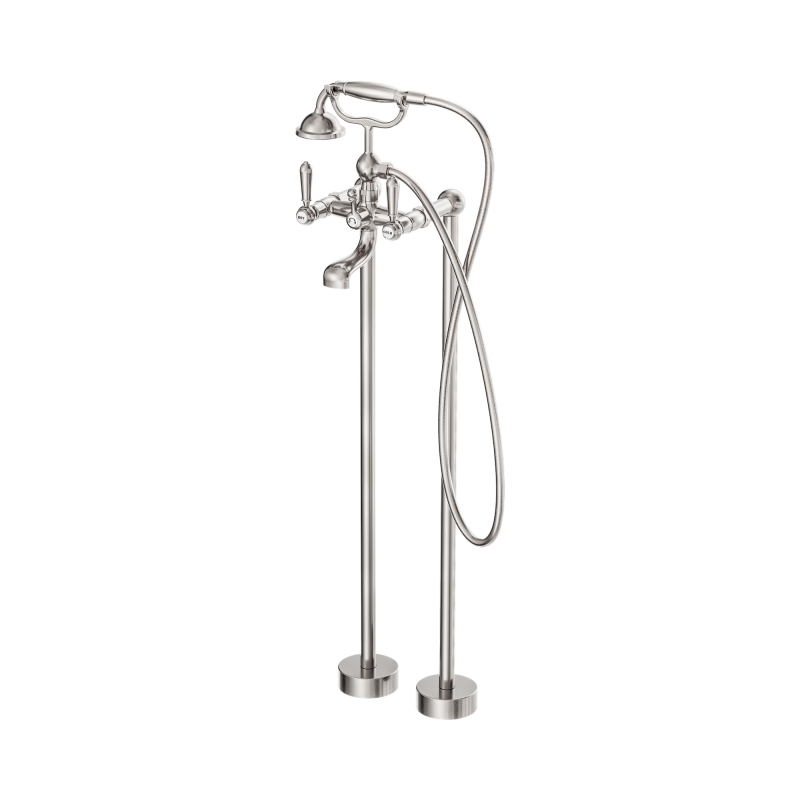 NERO YORK FREESTANDING BATH SET WITH METAL HAND SHOWER BRUSHED NICKEL NERO YORK FREESTANDING BATH SET WITH METAL HAND SHOWER BRUSHED NICKEL