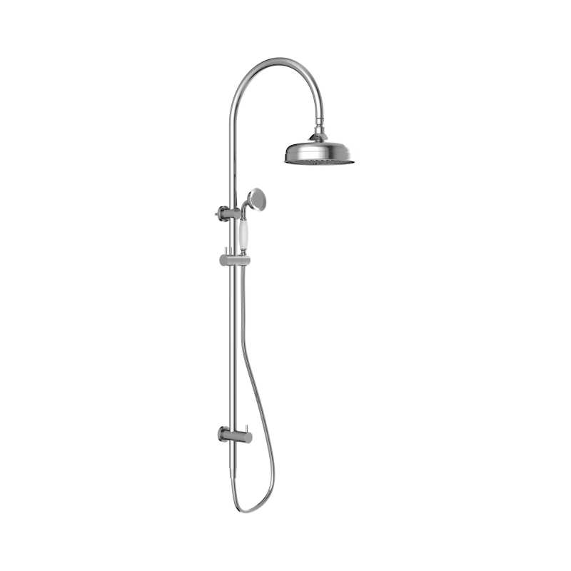 NERO YORK TWIN SHOWER WITH WHITE PORCELAIN HAND SHOWER CHROME NERO YORK TWIN SHOWER WITH WHITE PORCELAIN HAND SHOWER CHROME