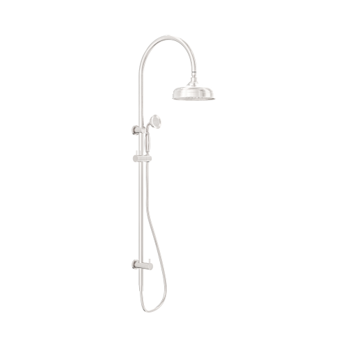 NERO YORK TWIN SHOWER WITH METAL HAND SHOWER BRUSHED NICKEL