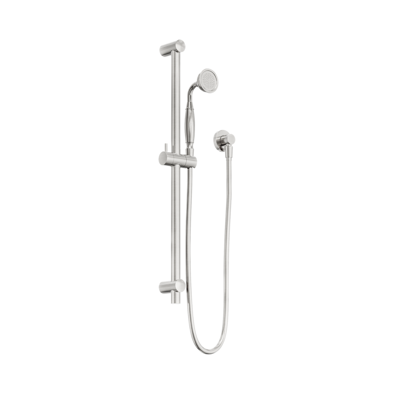 NERO YORK SHOWER RAIL WITH METAL HAND SHOWER BRUSHED NICKEL NERO YORK SHOWER RAIL WITH METAL HAND SHOWER BRUSHED NICKEL