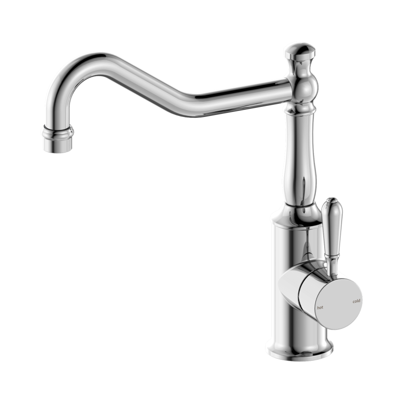 NERO YORK KITCHEN MIXER HOOK SPOUT WITH METAL LEVER CHROME NERO YORK KITCHEN MIXER HOOK SPOUT WITH METAL LEVER CHROME