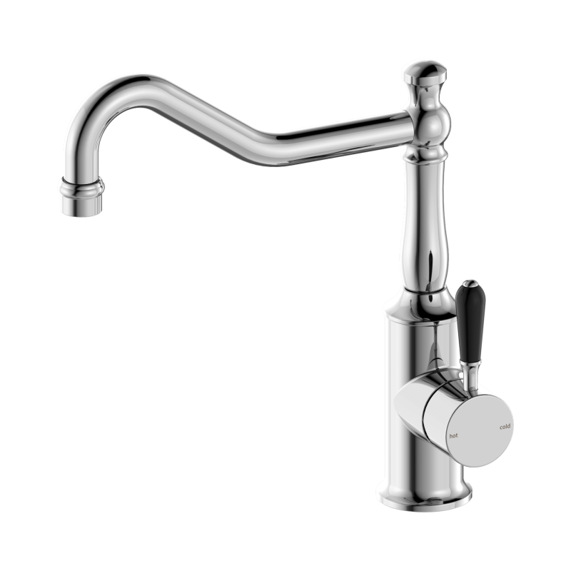 NERO YORK KITCHEN MIXER HOOK SPOUT WITH BLACK PORCELAIN LEVER CHROME NERO YORK KITCHEN MIXER HOOK SPOUT WITH BLACK PORCELAIN LEVER CHROME