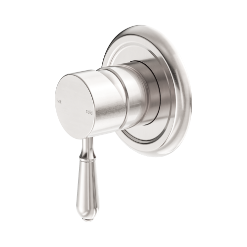 NERO YORK SHOWER MIXER WITH METAL LEVER BRUSHED NICKEL