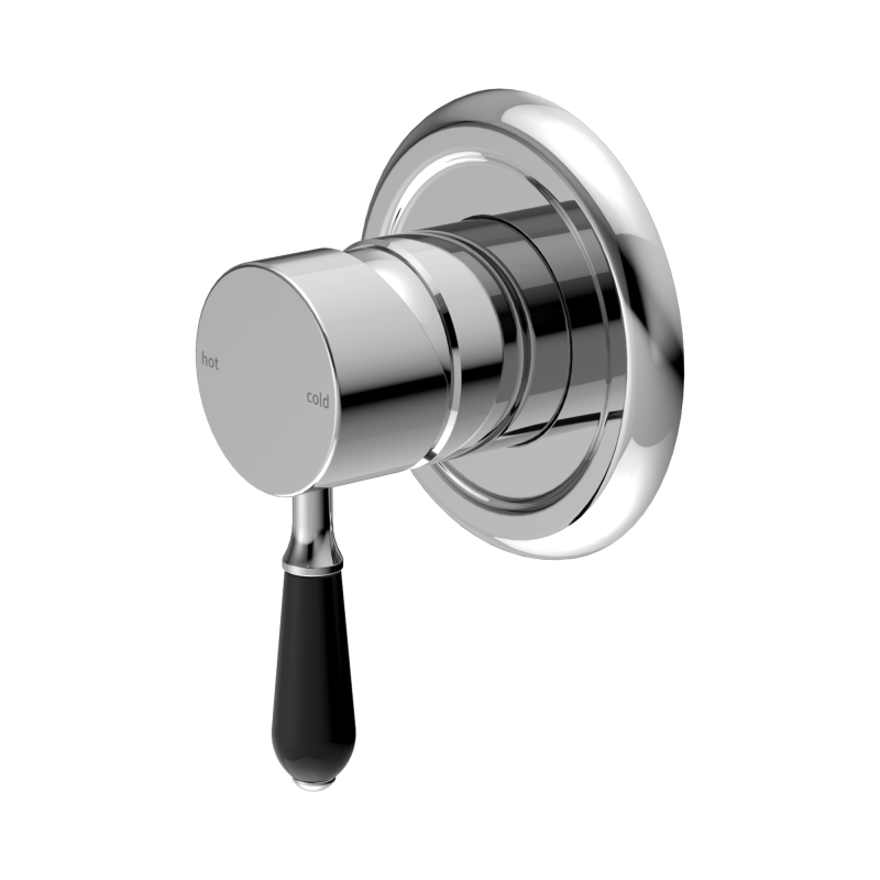 NERO YORK SHOWER MIXER WITH BLACK PORCELAIN LEVER CHROME NERO YORK SHOWER MIXER WITH BLACK PORCELAIN LEVER CHROME