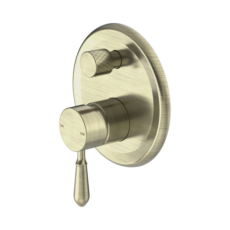 NERO YORK SHOWER MIXER WITH DIVERTOR WITH METAL LEVER AGED BRASS NERO YORK SHOWER MIXER WITH DIVERTOR WITH METAL LEVER AGED BRASS