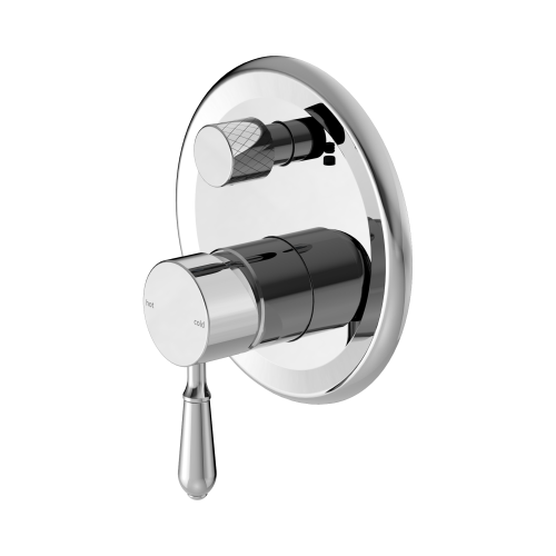 NERO YORK SHOWER MIXER WITH DIVERTOR WITH METAL LEVER CHROME