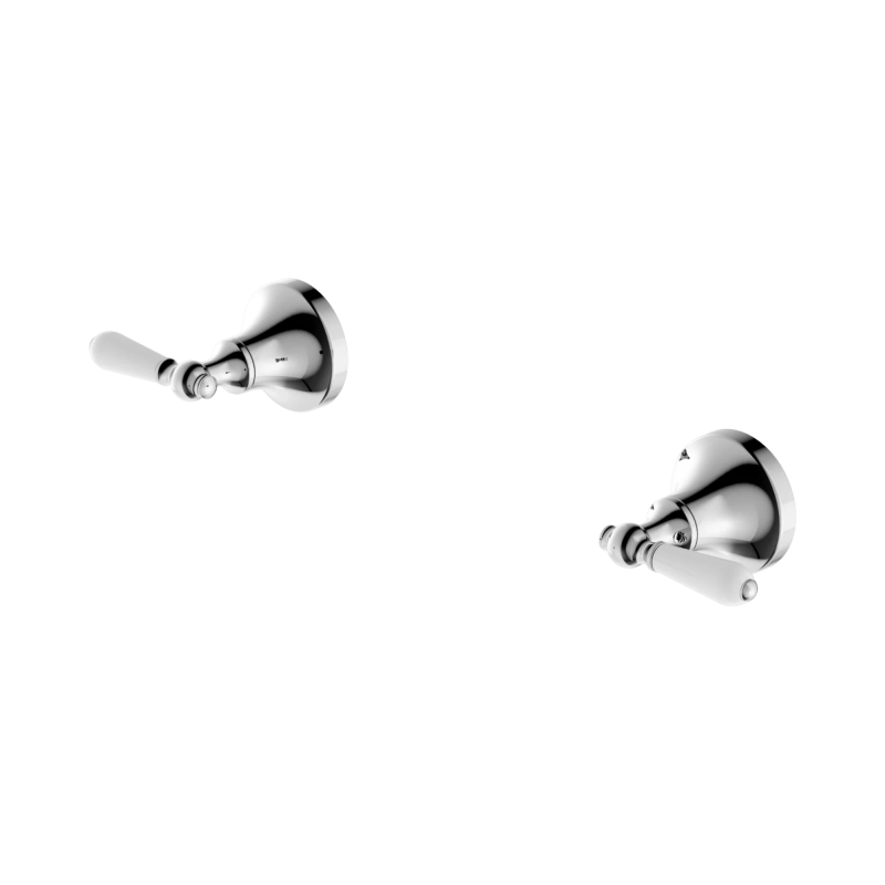 NERO YORK WALL TOP ASSEMBLIES WITH WHITE PORCELAIN LEVER CHROME NERO YORK WALL TOP ASSEMBLIES WITH WHITE PORCELAIN LEVER CHROME