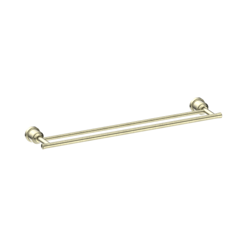 NERO YORK DOUBLE TOWEL RAIL 600MM AGED BRASS