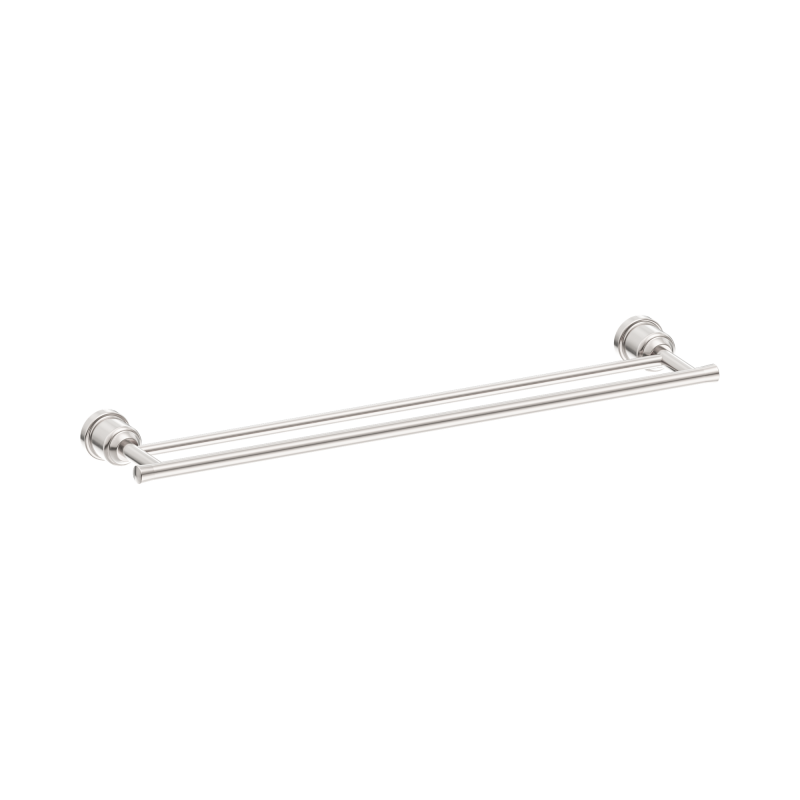 NERO YORK DOUBLE TOWEL RAIL 600MM BRUSHED NICKEL NERO YORK DOUBLE TOWEL RAIL 600MM BRUSHED NICKEL