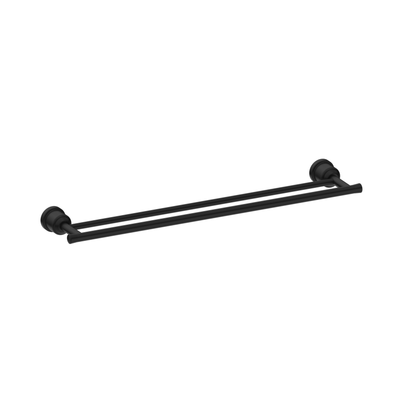 NERO YORK DOUBLE TOWEL RAIL 600MM MATTE BLACK NERO YORK DOUBLE TOWEL RAIL 600MM MATTE BLACK