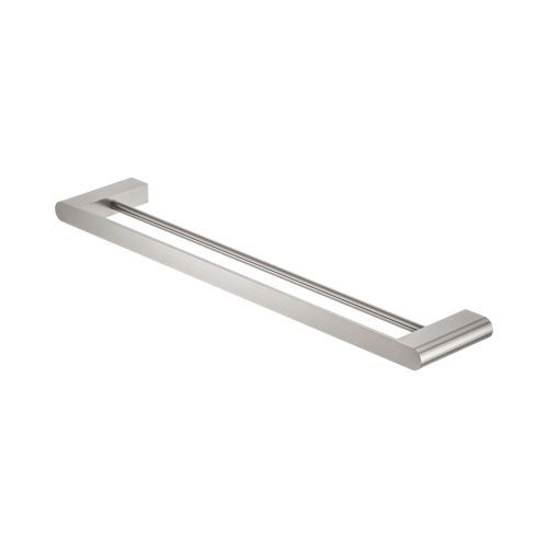 NERO BIANCA DOUBLE TOWEL RAIL 600MM BRUSHED NICKEL