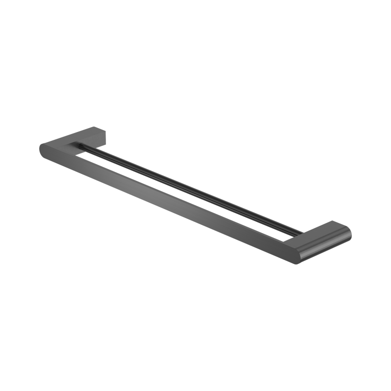 NERO BIANCA DOUBLE TOWEL RAIL 600MM GUN METAL NERO BIANCA DOUBLE TOWEL RAIL 600MM GUN METAL