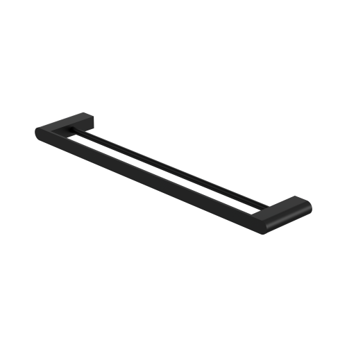 NERO BIANCA DOUBLE TOWEL RAIL 600MM MATTE BLACK