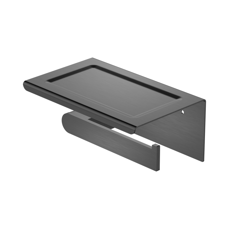 NERO BIANCA TOILET ROLL HOLDER WITH PHONE HOLDER GUN METAL NERO BIANCA TOILET ROLL HOLDER WITH PHONE HOLDER GUN METAL
