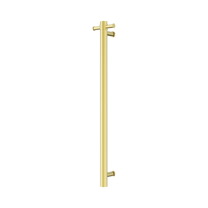 NERO MECCA 240V SINGLE VERTICAL HEATED TOWEL RAIL BRUSHED GOLD NERO MECCA 240V SINGLE VERTICAL HEATED TOWEL RAIL BRUSHED GOLD