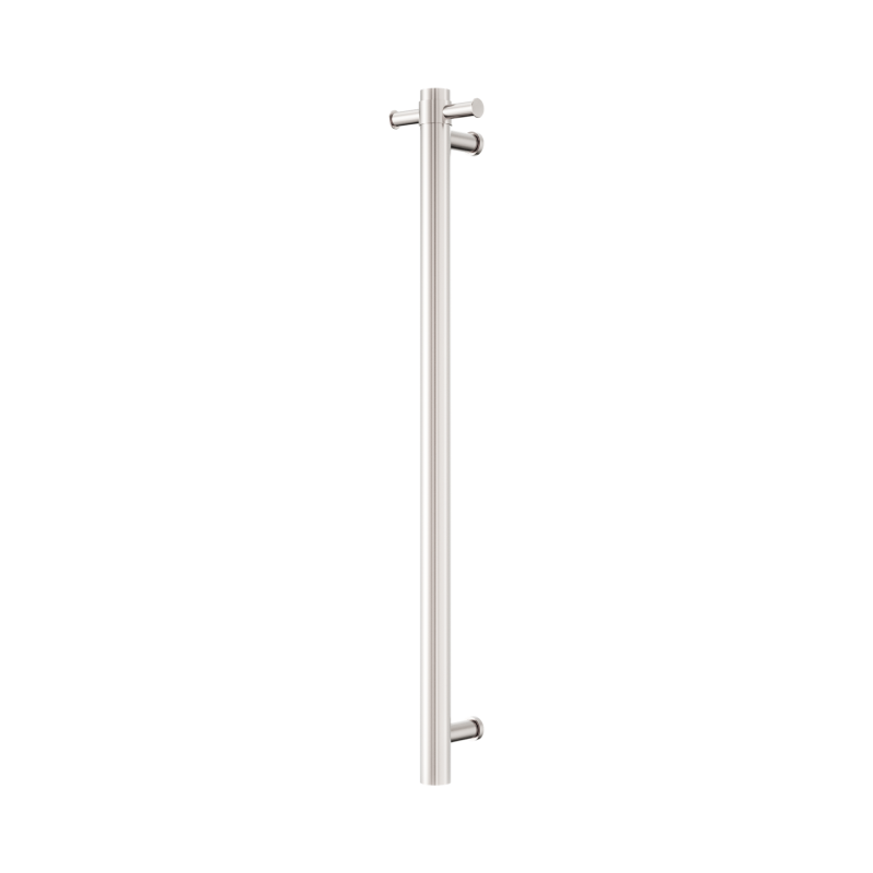 NERO MECCA 240V SINGLE VERTICAL HEATED TOWEL RAIL BRUSHED NICKEL NERO MECCA 240V SINGLE VERTICAL HEATED TOWEL RAIL BRUSHED NICKEL
