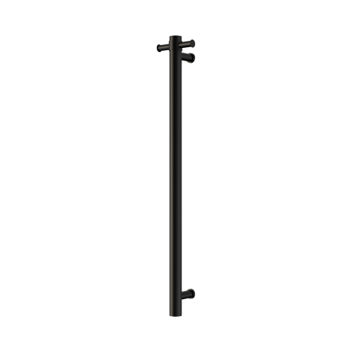 NERO MECCA 240V SINGLE VERTICAL HEATED TOWEL RAIL MATTE BLACK