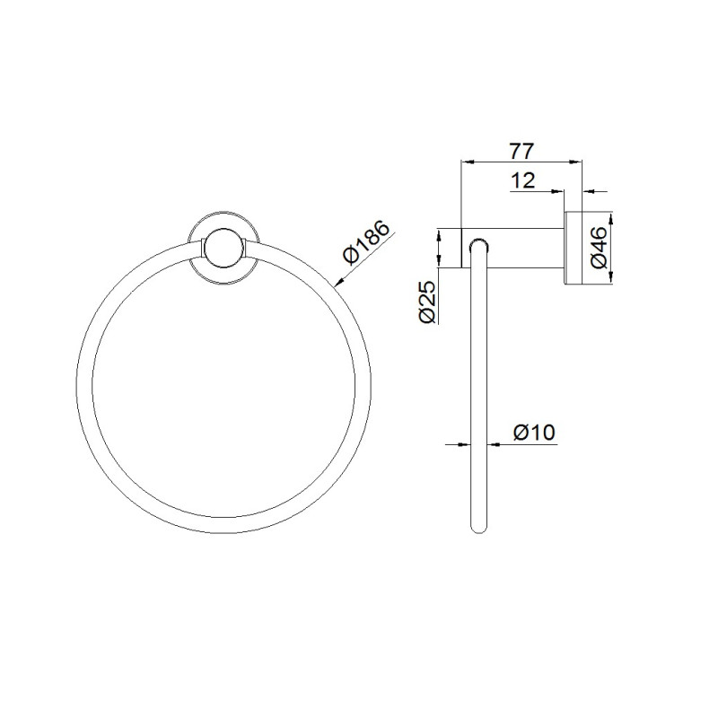 NERO MECCA HAND TOWEL RING MATTE WHITE