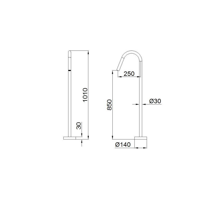 NERO MECCA FREESTANDING BATH SPOUT ONLY MATTE BLACK